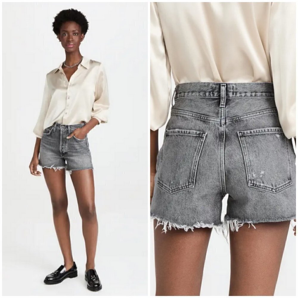 💕AGOLDE💕 Dee Vintage High Rise Shorts ~ Moxy Grey 27 NWOT